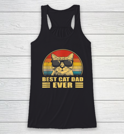 Best Cat Dad Ever Bump Fit Father's Day Gift Daddy Racerback Tank