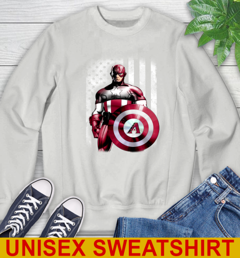 Arizona Diamondbacks MLB Baseball Captain America Marvel Avengers American Flag Shirt Sweatshirt 5
