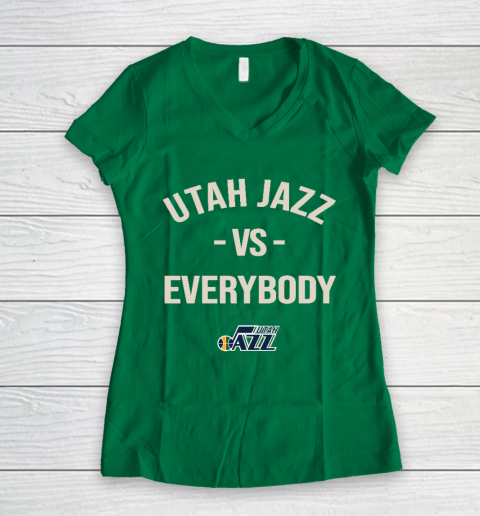 Utah Jazz Vs Everybody Women's V-Neck T-Shirt 3