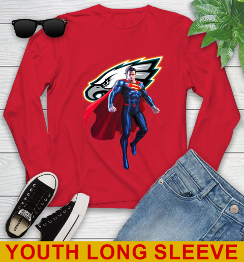 NFL Superman DC Sports Football Philadelphia Eagles Youth Long Sleeve 11