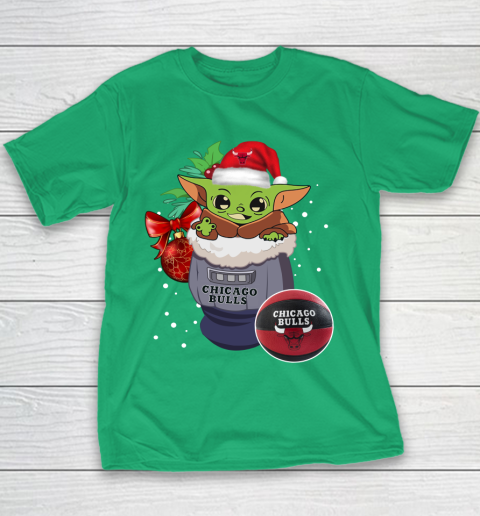 Chicago Bulls Christmas Baby Yoda Star Wars Funny Happy NBA Youth T-Shirt