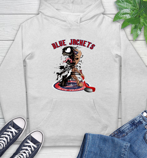 NHL Columbus Blue Jackets Hockey Venom Groot Guardians Of The Galaxy Hoodie