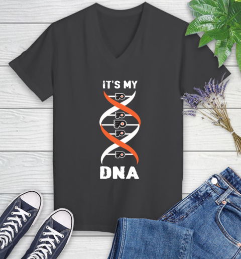 Philadelphia Flyers NHL Hockey It's My DNA Sports Women's V-Neck T-Shirt 8