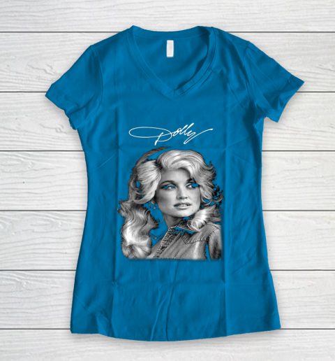 Dolly Parton Classic Vintage Signature Women's V-Neck T-Shirt 5