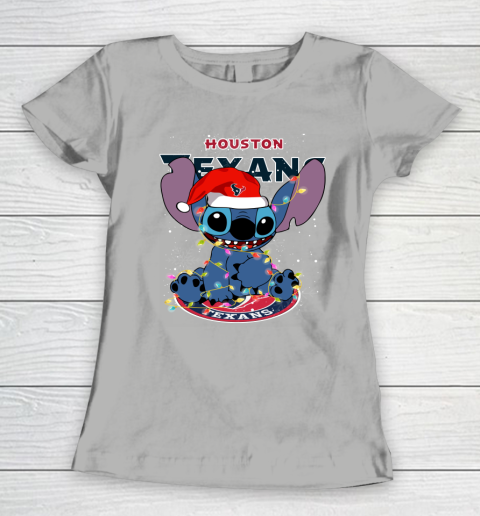 Houston Texans NFL Football noel stitch Christmas Women's T-Shirt 8
