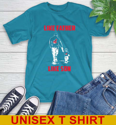 Cleveland Indians MLB Baseball Like Father Like Son Sports T-Shirt 9