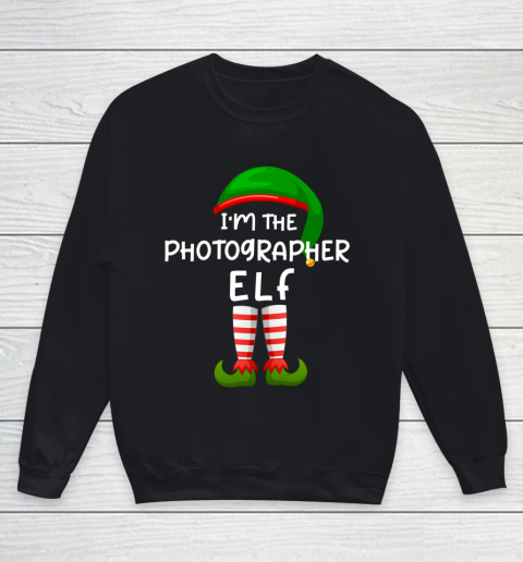 I m The Photographer Elf Funny Elf Family Matching Christmas Youth Sweatshirt