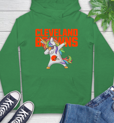 Cleveland Browns NFL Football Funny Unicorn Dabbing Sports Hoodie 8