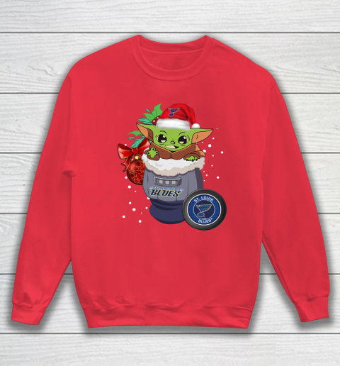 St.Louis Blues Christmas Baby Yoda Star Wars Funny Happy NHL Sweatshirt 8