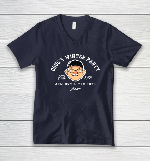 Dougs Winter Party February, Invite Winter Party Celebrate V-Neck T-Shirt 2