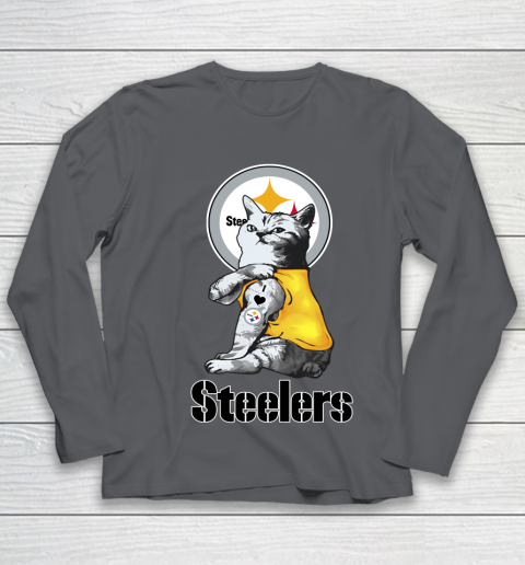 NFL Football My Cat Loves Pittsburgh Steelers Youth Long Sleeve 6