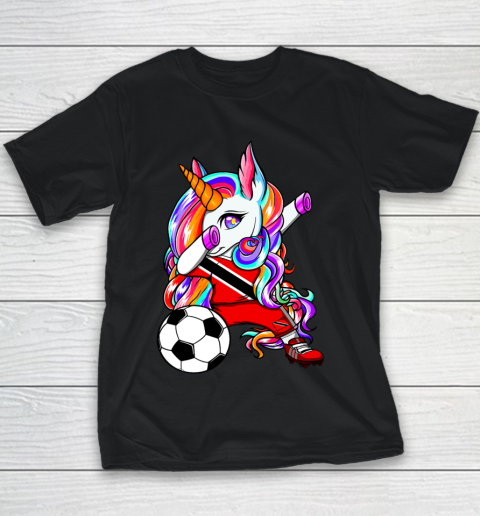 Dabbing Unicorn Trinidad and Tobago Soccer Fans Football Youth T-Shirt