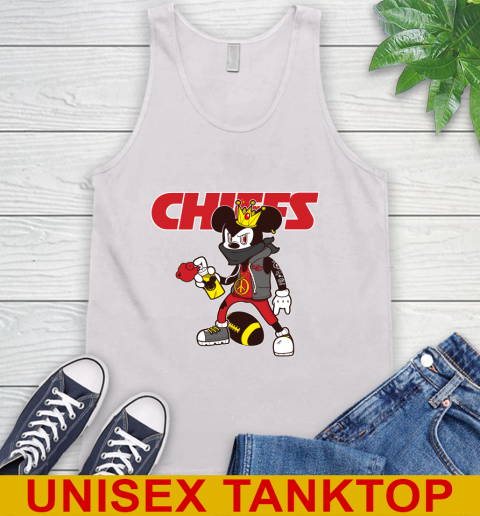 Kansas City Chiefs NFL Football Mickey Peace Sign Sports Tank Top