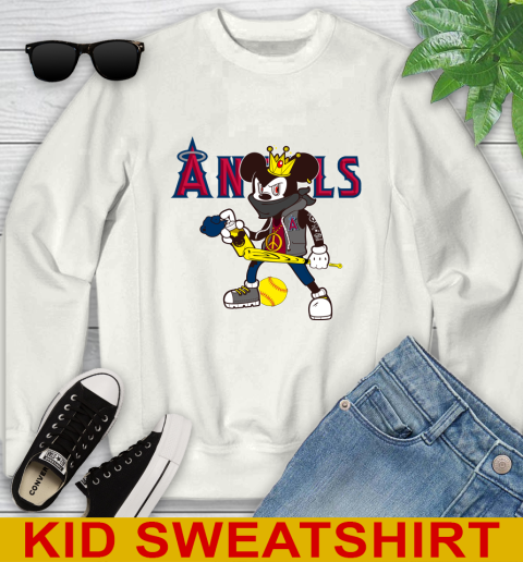 Los Angeles Angels MLB Baseball Mickey Peace Sign Sports Youth Sweatshirt