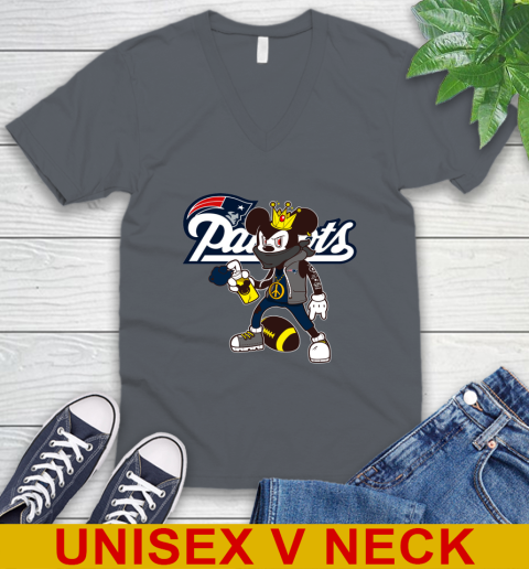 New England Patriots NFL Football Mickey Peace Sign Sports V-Neck T-Shirt 5