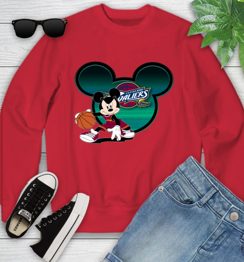 NBA Cleveland Cavaliers Mickey Mouse Disney Basketball Youth Sweatshirt 9