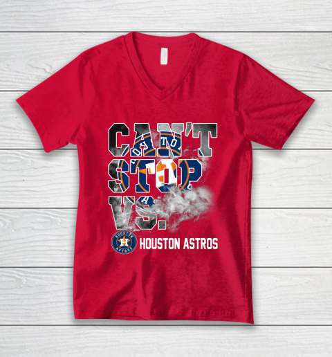 MLB Houston Astros Baseball Can't Stop Vs Houston Astros V-Neck T-Shirt 6