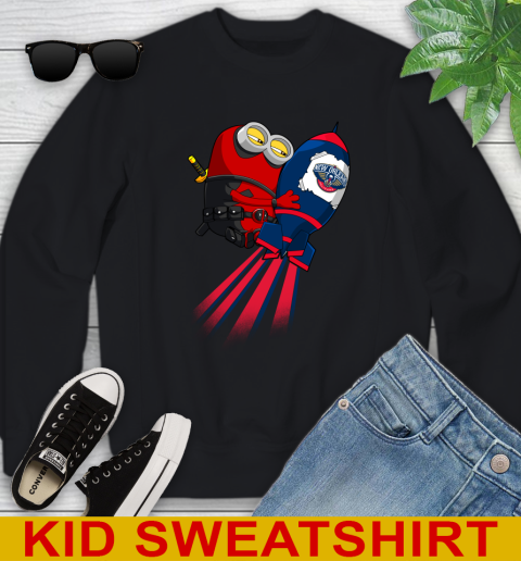NBA Basketball New Orleans Pelicans Deadpool Minion Marvel Shirt Youth Sweatshirt