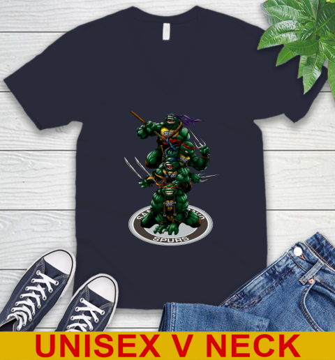 NBA Basketball San Antonio Spurs Teenage Mutant Ninja Turtles Shirt V-Neck T-Shirt 3