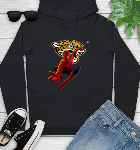 NFL Spider Man Avengers Endgame Football Jacksonville Jaguars Youth Hoodie 2