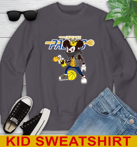 Indiana Pacers NBA Basketball Mickey Peace Sign Sports Youth Sweatshirt 6