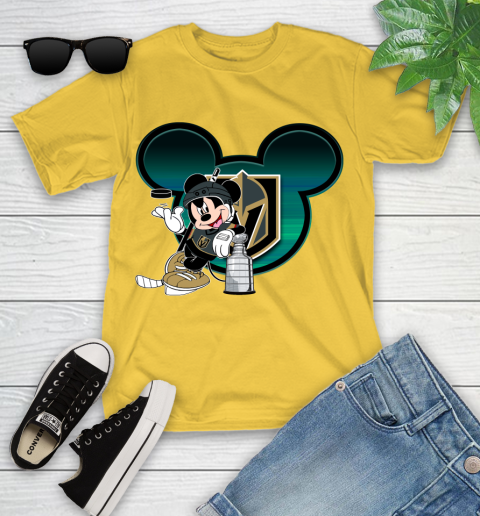 NHL Vegas Golden Knights Stanley Cup Mickey Mouse Disney Hockey T Shirt Youth T-Shirt 8