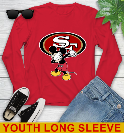 San Francisco 49ers NFL Football Dabbing Mickey Disney Sports Youth Long Sleeve 11
