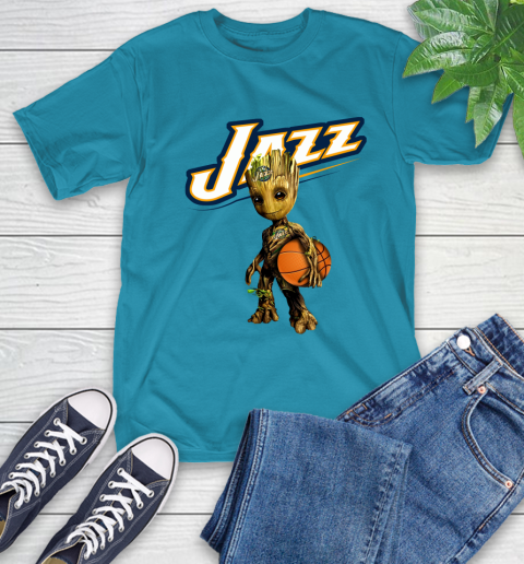 Utah Jazz NBA Basketball Groot Marvel Guardians Of The Galaxy T-Shirt 8