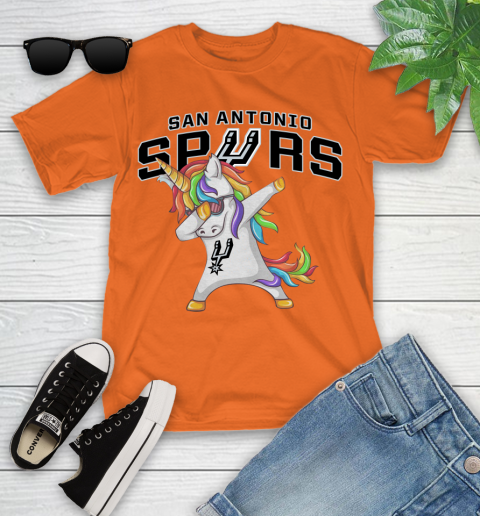San Antonio Spurs NBA Basketball Funny Unicorn Dabbing Sports Youth T-Shirt 7