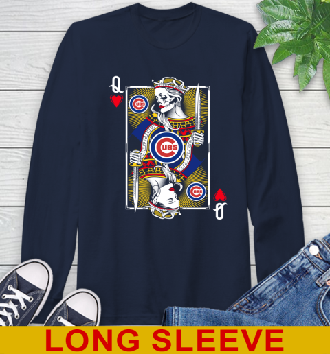 MLB Baseball Chicago Cubs The Queen Of Hearts Card Shirt Long Sleeve T-Shirt 3