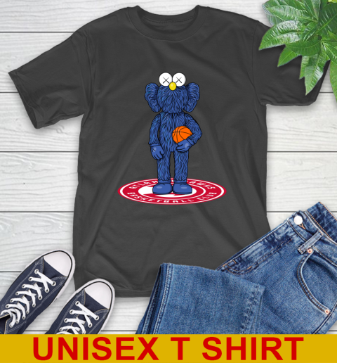 NBA Basketball Atlanta Hawks Kaws Bff Blue Figure Shirt T-Shirt 2