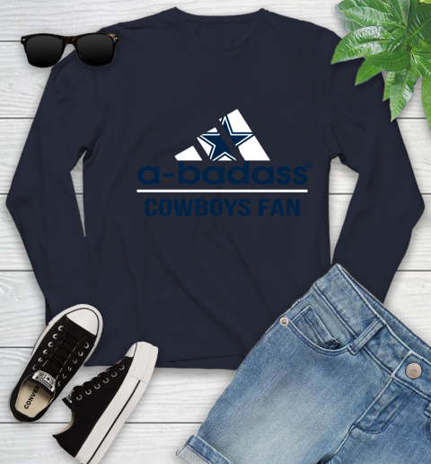 NFL A Badass Dallas Cowboys Fan Adidas Football Sports Youth Long Sleeve 2