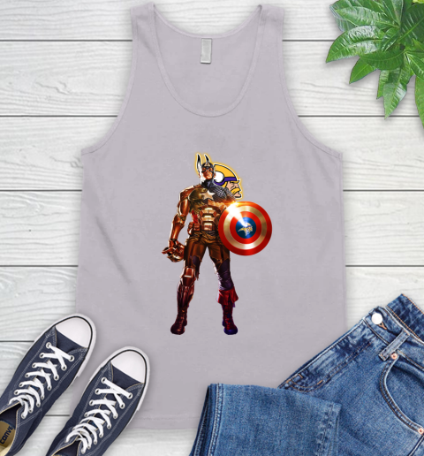 NFL Captain America Marvel Avengers Endgame Football Sports Minnesota Vikings Tank Top 4