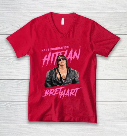 Bret Hart The Hitman Hart Foundation V-Neck T-Shirt 6
