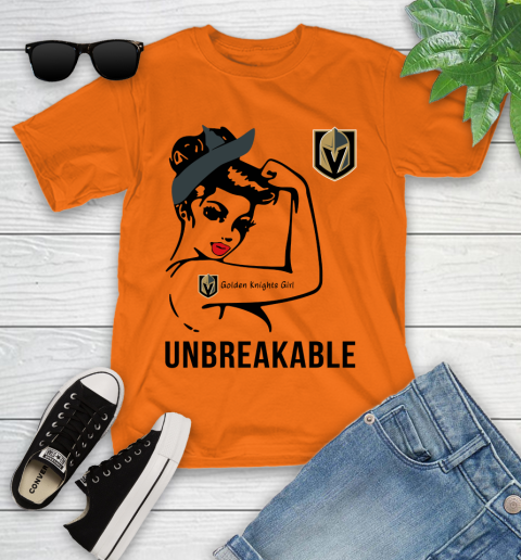 NHL Vegas Golden Knights Girl Unbreakable Hockey Sports Youth T-Shirt 4