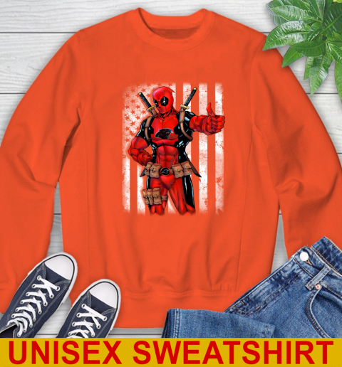 NFL Football Carolina Panthers Deadpool American Flag Shirt Sweatshirt 3
