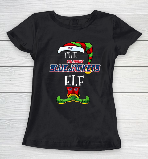 Columbus Blue Jackets Christmas ELF Funny NHL Women's T-Shirt