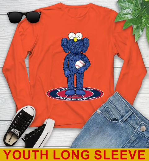 MLB Baseball Los Angeles Angels Kaws Bff Blue Figure Shirt Youth Long Sleeve 4
