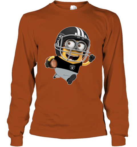 NFL Oakland Raiders Minions Disney Football Sports TXtPOXlAC3y long sleeve tee 14 95 151514 front texas orange