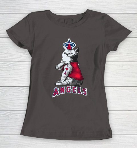 MLB Baseball My Cat Loves Los Angeles Angels Women's T-Shirt 7