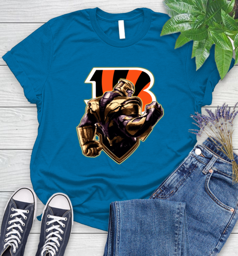 NFL Thanos Avengers Endgame Football Sports Cincinnati Bengals Women's T-Shirt 7