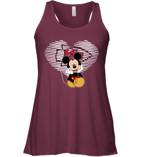 NFL Kansas City Chiefs The Heart Mickey Mouse Disney Football T Shirt XNkpE8mrtFu flowy tank 32 95 151514 front maroon