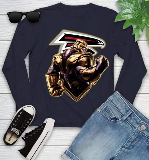NFL Thanos Avengers Endgame Football Sports Atlanta Falcons Youth Long Sleeve 3