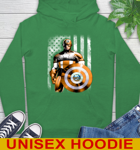 New York Islanders NHL Hockey Captain America Marvel Avengers American Flag Shirt Hoodie 8