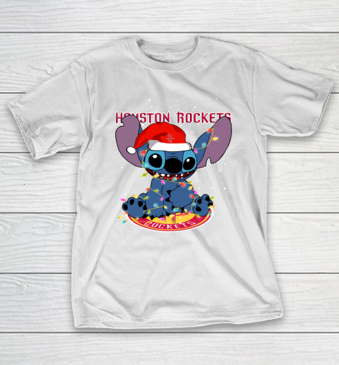 Houston Rockets NBA noel stitch Basketball Christmas T-Shirt