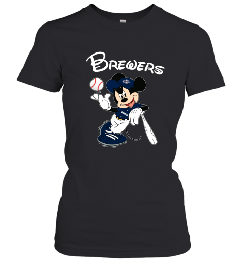 Baseball Mickey Team Milwaukee Brewers Women's T-Shirt