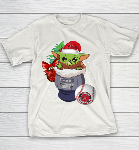 Arizona Diamondbacks Christmas Baby Yoda Star Wars Funny Happy MLB Youth T-Shirt 3
