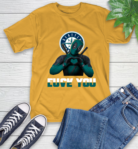 MLB Seattle Mariners Deadpool Love You Fuck You Baseball Sports T-Shirt 2