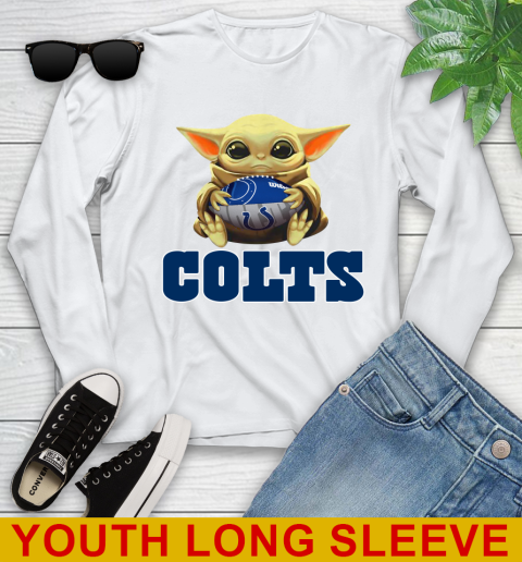 NFL Football Indianapolis Colts Baby Yoda Star Wars Shirt Youth Long Sleeve