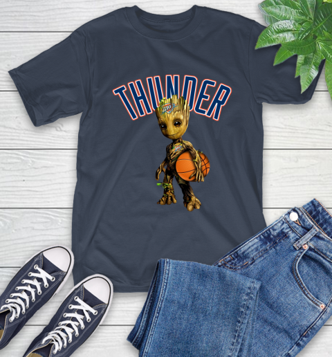 Oklahoma City Thunder NBA Basketball Groot Marvel Guardians Of The Galaxy T-Shirt 4